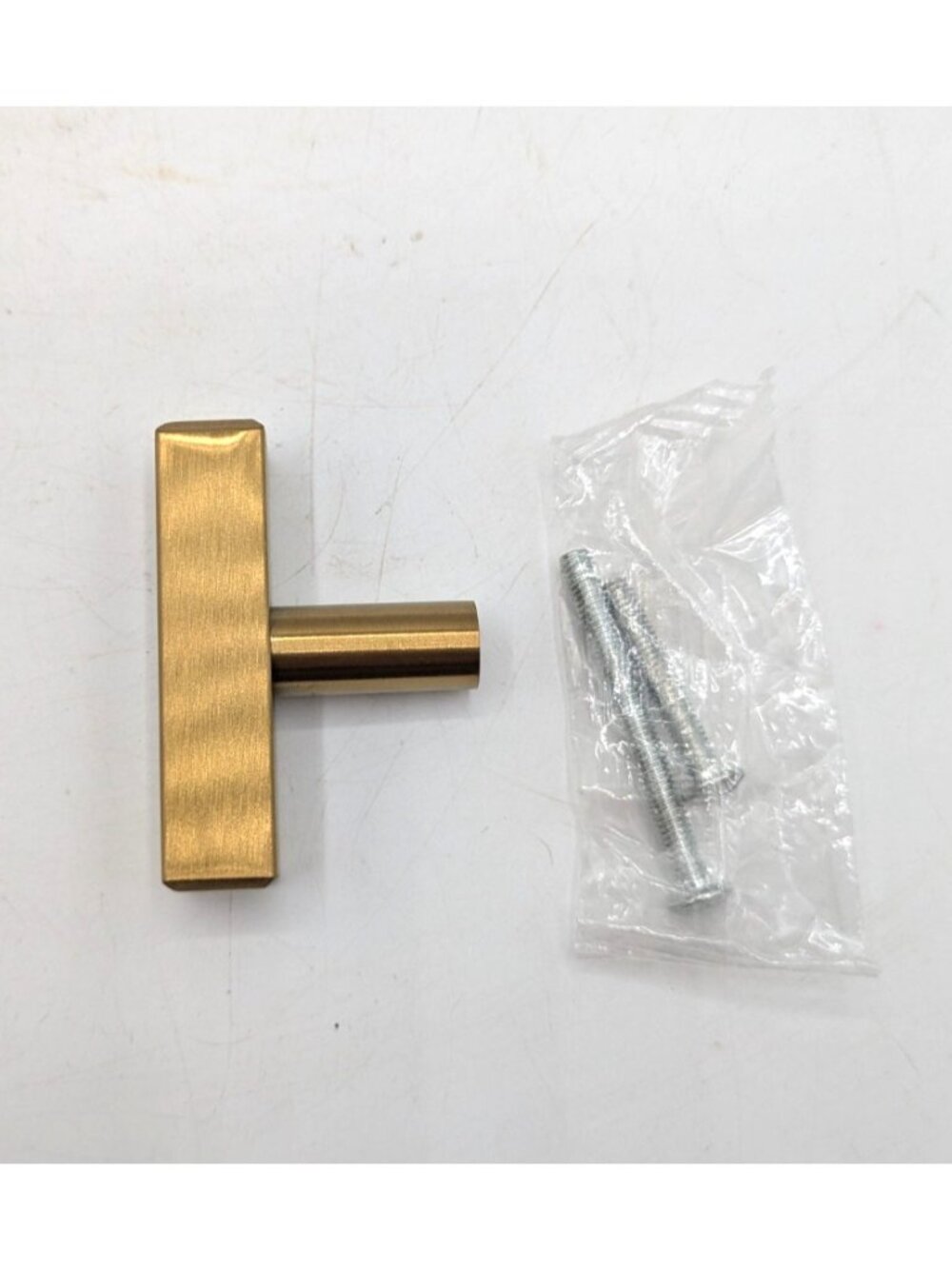 Set of 10 Brushed Gold Cabinet Handles T Bar Drawer Pulls 2"
